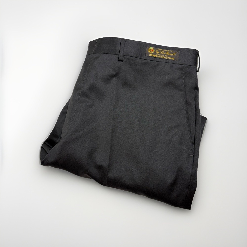 Daniel Cremieux‎ Pants Mens 38x28 Black Loro Piana Wool Italy Flat Front Trouser
